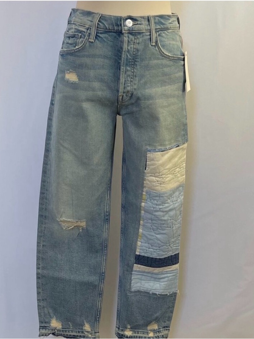 MOTHER/Carolyn Murphy Patchwork Tomcat Ankle Jeans Size 27